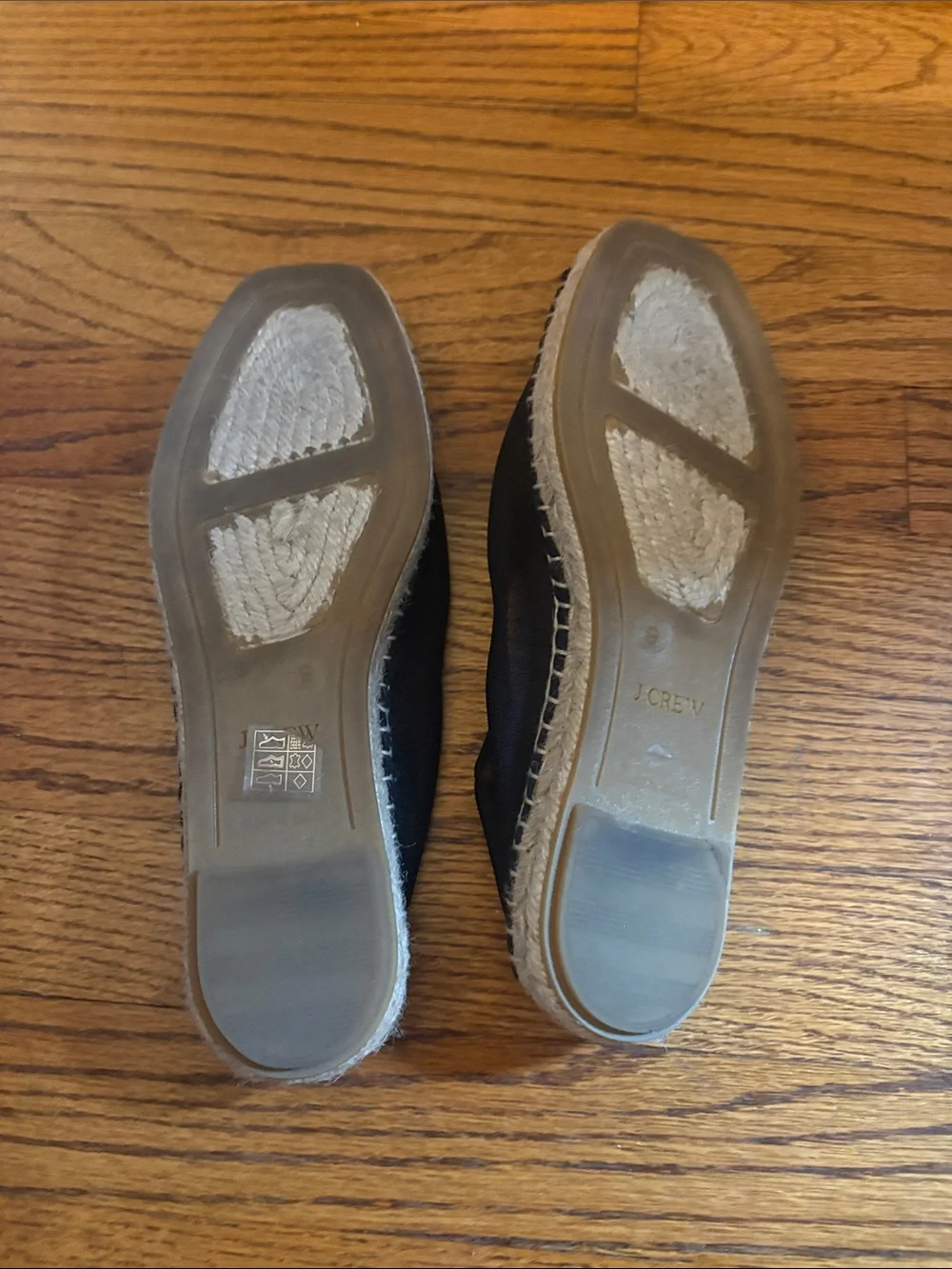 J. Crew Made-in-Spain espadrille flats in black mesh
